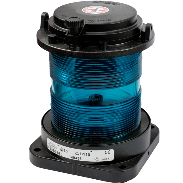 LAMPA NAWIGACYJNA S55 ZIELONA 360 - 24V OBUDOWA CZARNA