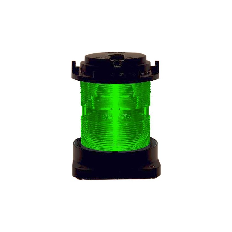 Lampa nawigacyjna S55 zielona 360 - 24V obudowa czarna — zdjęcie 4