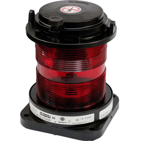 LAMPA NAWIGACYJNA S55 CZERWONA 360 - 24V OBUDOWA CZARNA