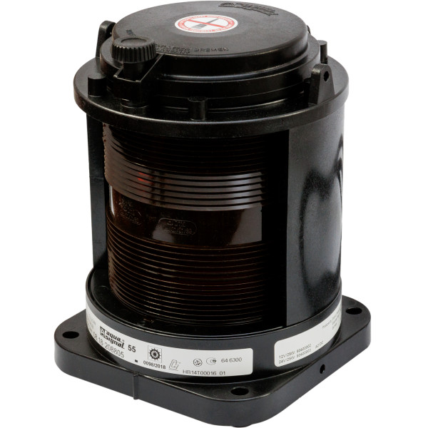 LAMPA NAWIGACYJNA S55 RUFOWA ŻÓŁTA - 24V OBUDOWA CZARNA