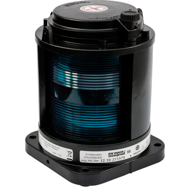 LAMPA NAWIGACYJNA S55 BURTOWA ZIELONA - 24V OBUDOWA CZARNA