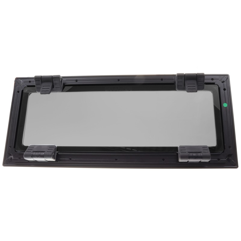 OKNO FLUSH MITRE ROZMIAR 3 - OTWIERANE - CZARNE - SZARA SZYBA - 190MMx448MM - FLANGE 15MM — zdjęcie 5