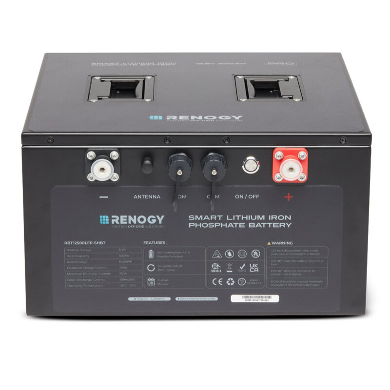 Akumulator Renogy LiFePO4 12V 500Ah Pro Smart z Bluetooth i funkcją samonagrzewania — zdjęcie 5