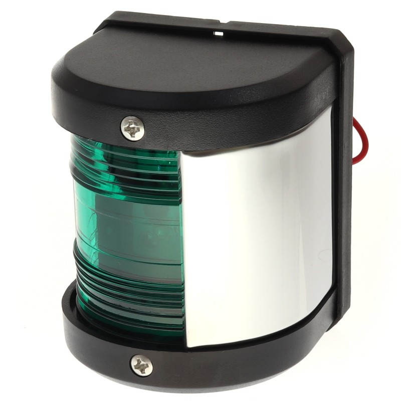 LAMPA NAWIGACYJNA BURTOWA ZIELONA DO 12m LED - 12V CLASSIC OBUDOWA CZARNA — zdjęcie 2