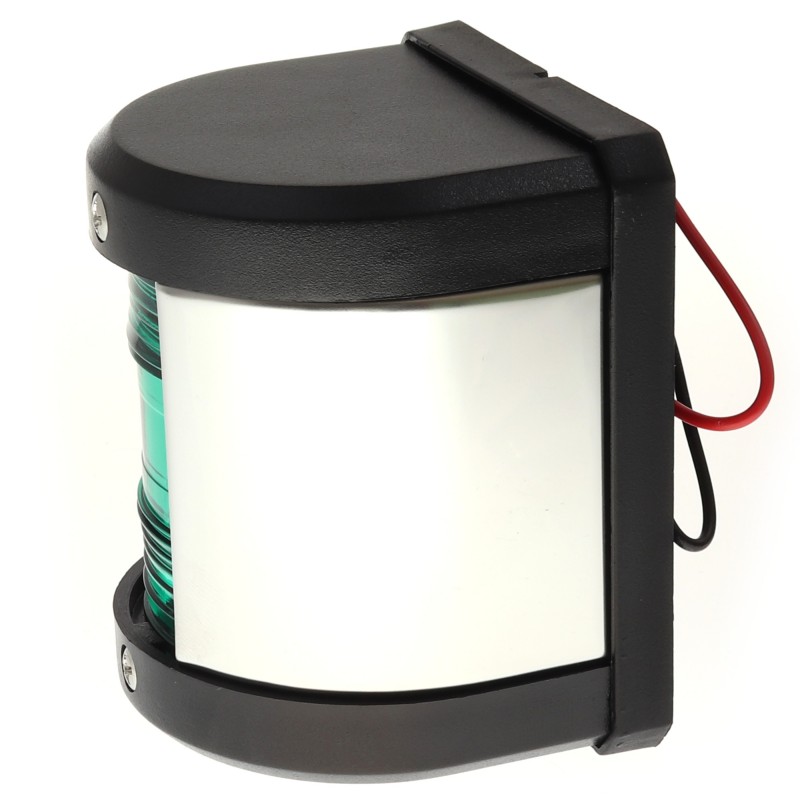 LAMPA NAWIGACYJNA BURTOWA ZIELONA DO 12m LED - 12V CLASSIC OBUDOWA CZARNA — zdjęcie 3