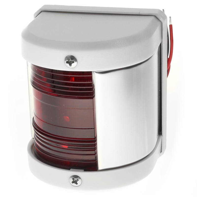 LAMPA NAWIGACYJNA BURTOWA CZERWONA DO 12m LED - 12V CLASSIC OBUDOWA BIAŁA — zdjęcie 2