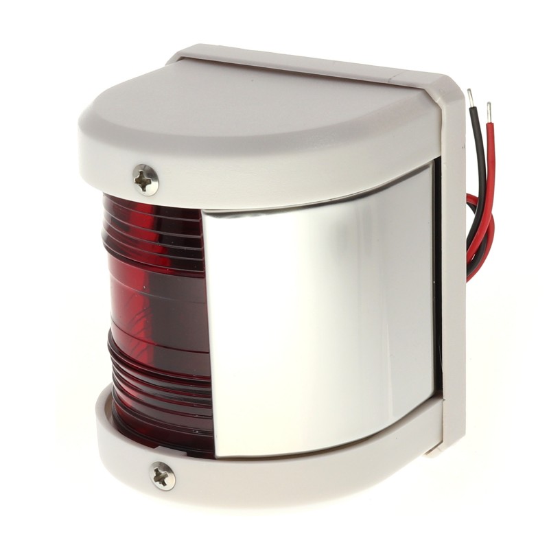 LAMPA NAWIGACYJNA BURTOWA CZERWONA DO 12m LED - 12V CLASSIC OBUDOWA BIAŁA — zdjęcie 3