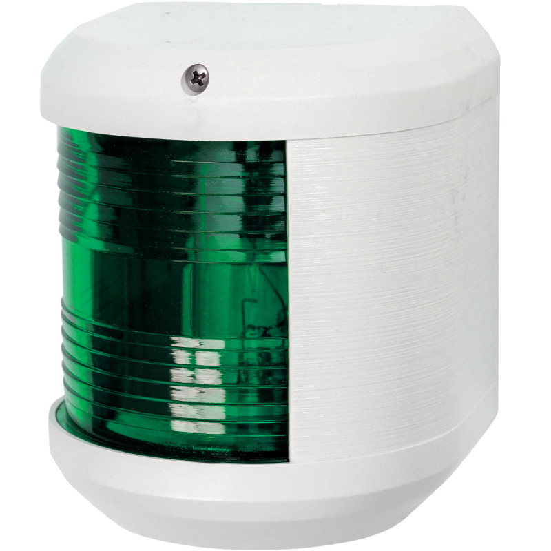 LAMPA NAWIGACYJNA S41 BURTOWA ZIELONA - 12V OBUDOWA BIAŁA