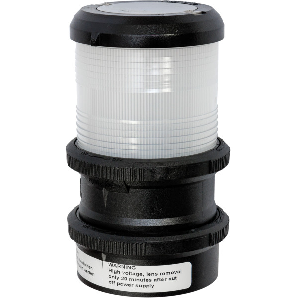 LAMPA NAWIGACYJNA S40 BIAŁA 360 STROBOSKOPOWA XENON - 12/24V QUICKFITS OBUDOWA CZARNA