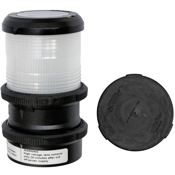 Lampa nawigacyjna S40 biała 360 stroboskopowa xenon - 12/24V quickfits obudowa czarna — zdjęcie 2