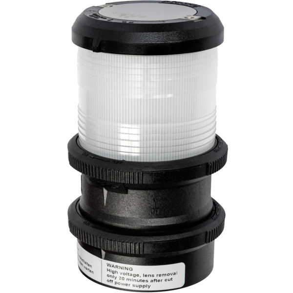 LAMPA NAWIGACYJNA S40 BIAŁA 360 KOTWICZNA + STROBOSKOPOWA - 12V QUICKFITS OBUDOWA CZARNA