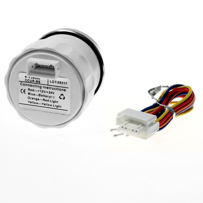 Zegar licznik motogodzin 12-24V, D52MM, czarny-ss, seria V — zdjęcie 2