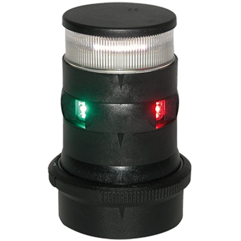 Lampa nawigacyjna zespolona S34 trójsektorowa / biała 360 kotwiczna LED - 12/24V obudowa czarna