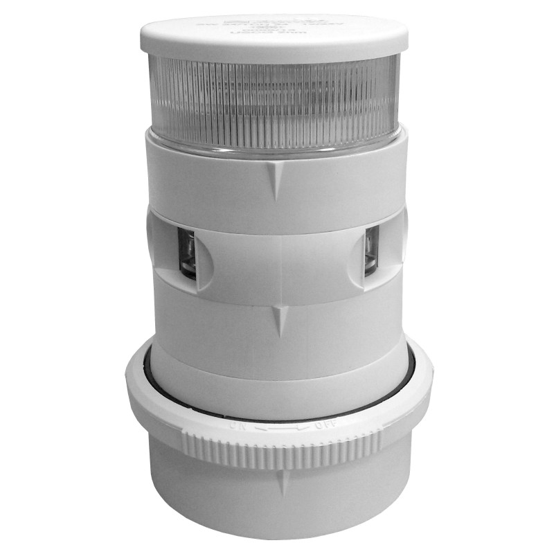 Lampa nawigacyjna zespolona S34 masztowa silnikowa / biała 360 kotwiczna LED - 12/24V obudowa biała