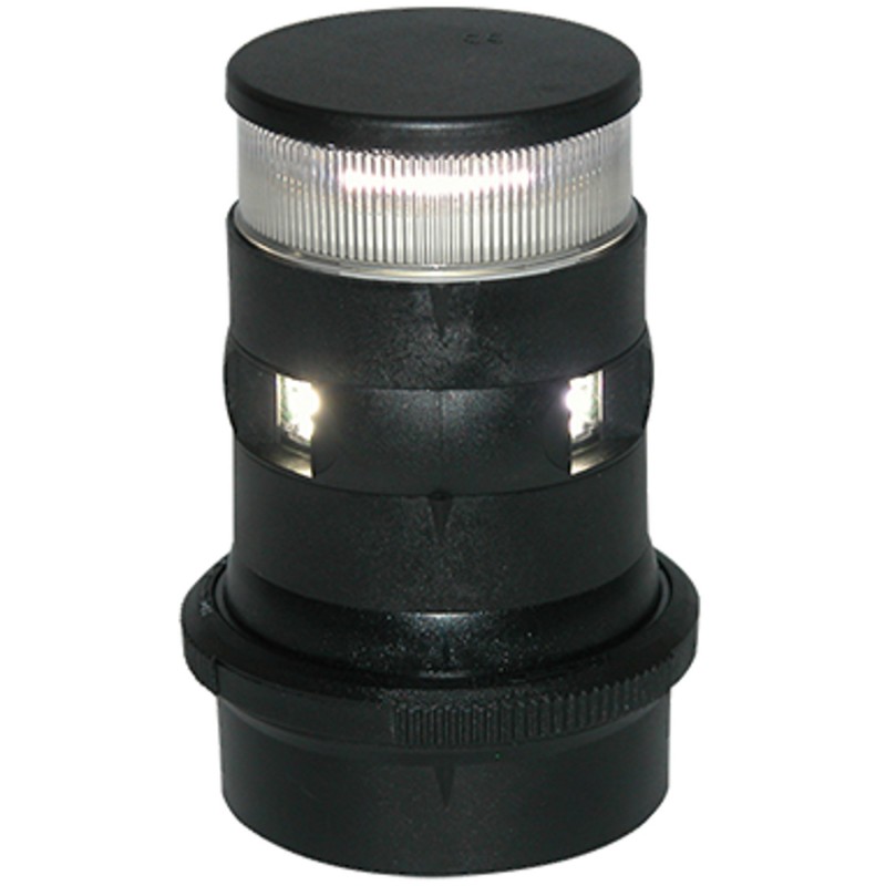 Lampa nawigacyjna zespolona S34 masztowa silnikowa / biała 360 kotwiczna LED - 12/24V obudowa czarna