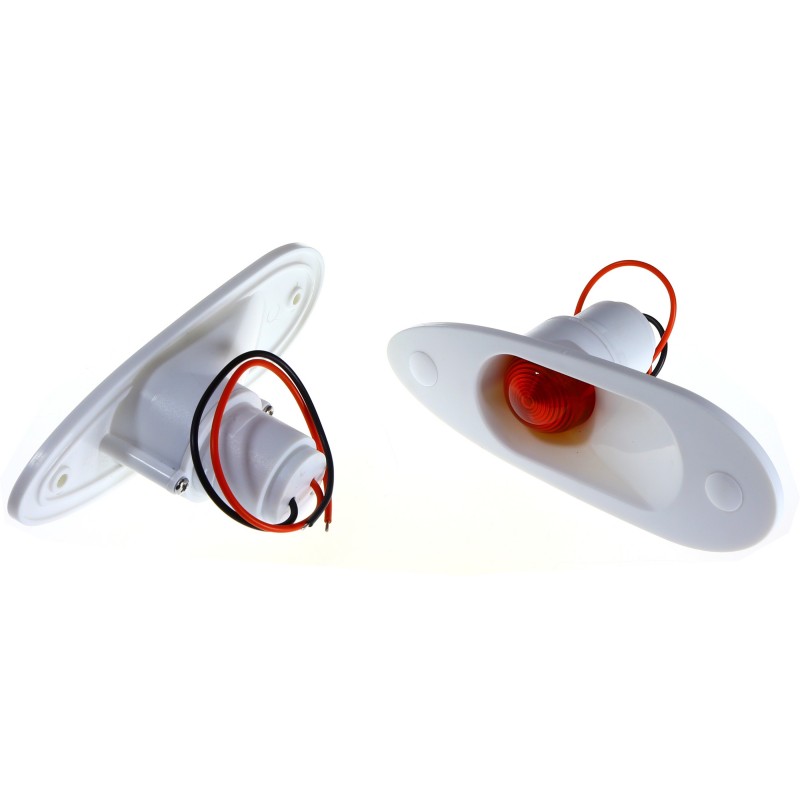 Zestaw lamp nawigacyjnych burtowych czerwona i zielona eye LED - 12/24V obudowa biała — zdjęcie 3