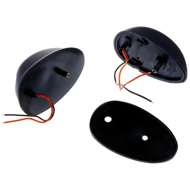 Zestaw lamp nawigacyjnych burtowych czerwona i zielona LED - 12/24V obudowa czarna — zdjęcie 2