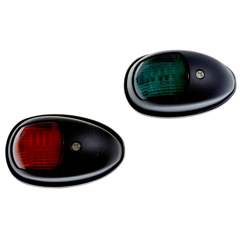 Zestaw lamp nawigacyjnych burtowych czerwona i zielona LED - 12/24V obudowa czarna — zdjęcie 3