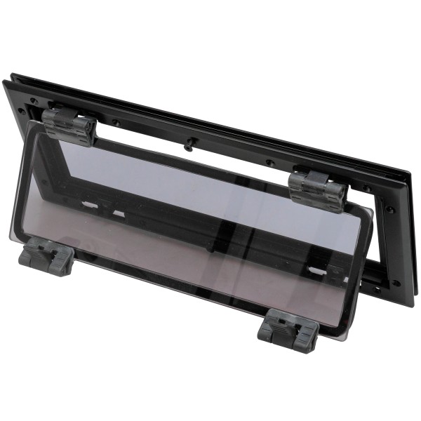 OKNO FLUSH MITRE ROZMIAR 3 - OTWIERANE - CZARNE - SZARA SZYBA - 190MMx448MM - VAL.12-17MM — zdjęcie 2