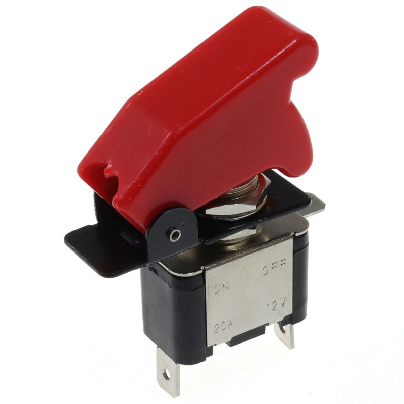 Włącznik elektryczny dźwigniowy LED, czerwony cover — zdjęcie 2