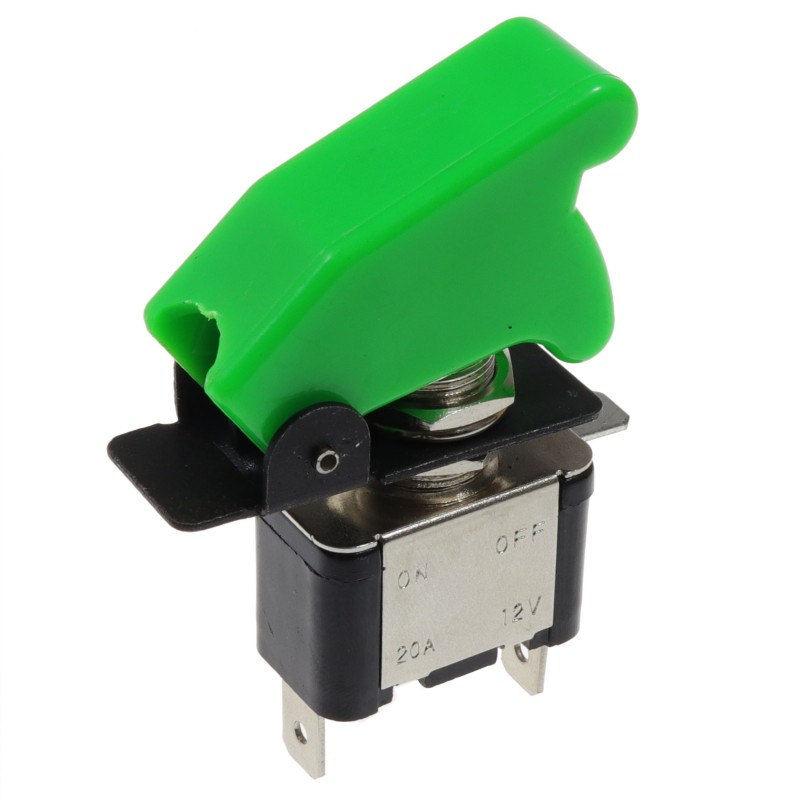 Włącznik elektryczny dźwigniowy LED, zielony cover — zdjęcie 2