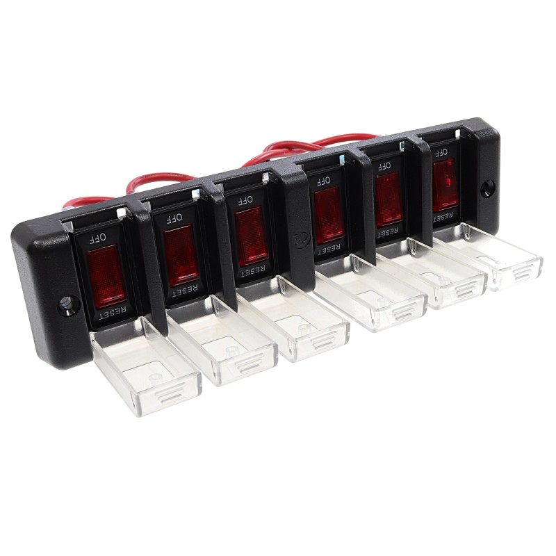 Panel elektryczny 12V, 16A max, 6 RESET/OFF — zdjęcie 2