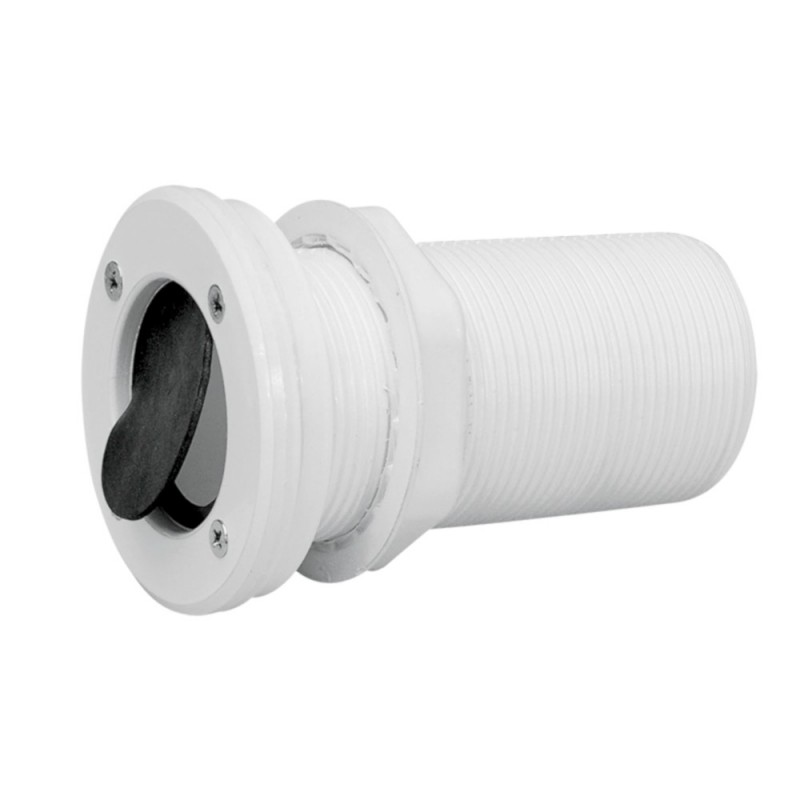 Przejście burtowe L116MM, tworzywo, białe, gwint 2", zawór zwrotny — zdjęcie 2