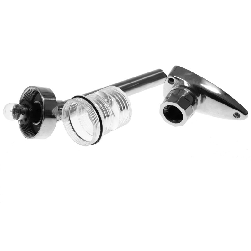 Lampa nawigacyjna na maszcie 23 CM biała 360 kotwiczne - 12V obudowa stal nierdzewna, z gniazdem — zdjęcie 2