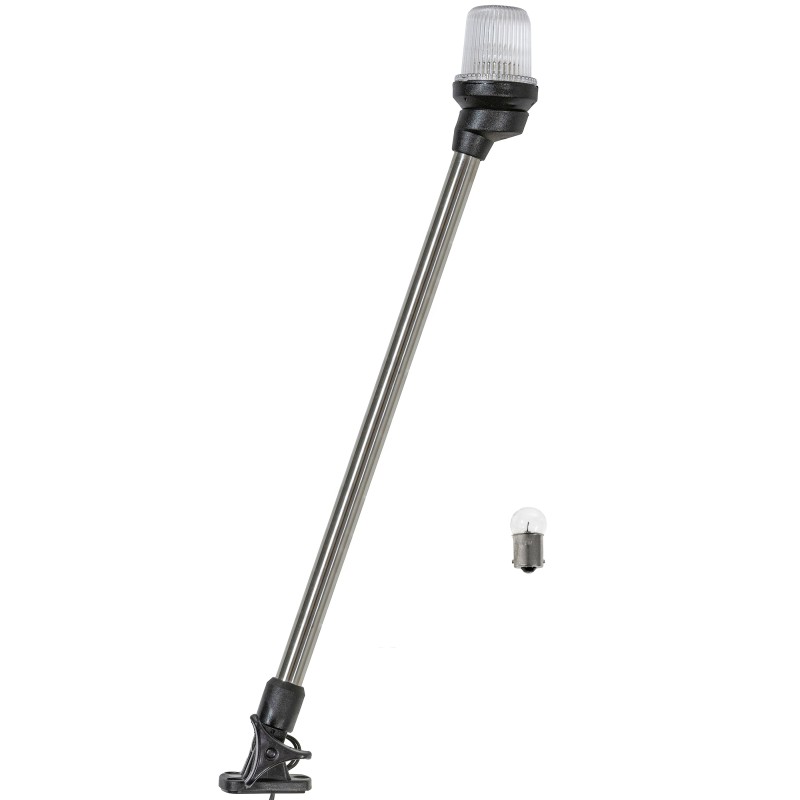 LAMPA NAWIGACYJNA NA MASZCIE 64 CM BIAŁA 360 KOTWICZNE - 12V OBUDOWA CZARNA SKŁADANA