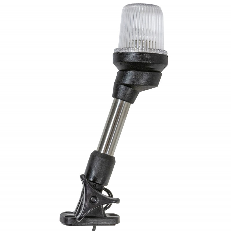 Lampa nawigacyjna na maszcie 23 CM biała 360 kotwiczne - 12V obudowa czarna składana — zdjęcie 2