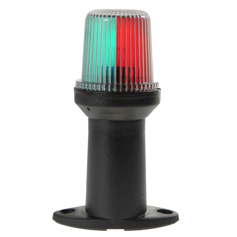 LAMPA NAWIGACYJNA NA MASZCIE 15 CM TRÓJSEKTOROWA - 12V OBUDOWA CZARNA