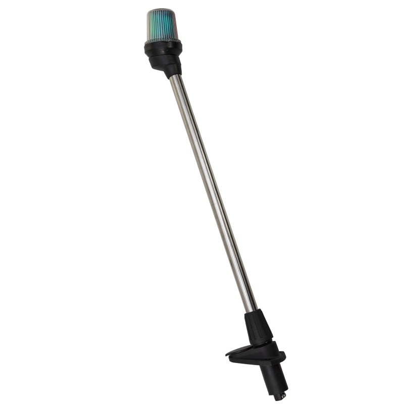 Lampa nawigacyjna na maszcie 54 CM trójsektorowa - 12V obudowa czarna z gniazdem
