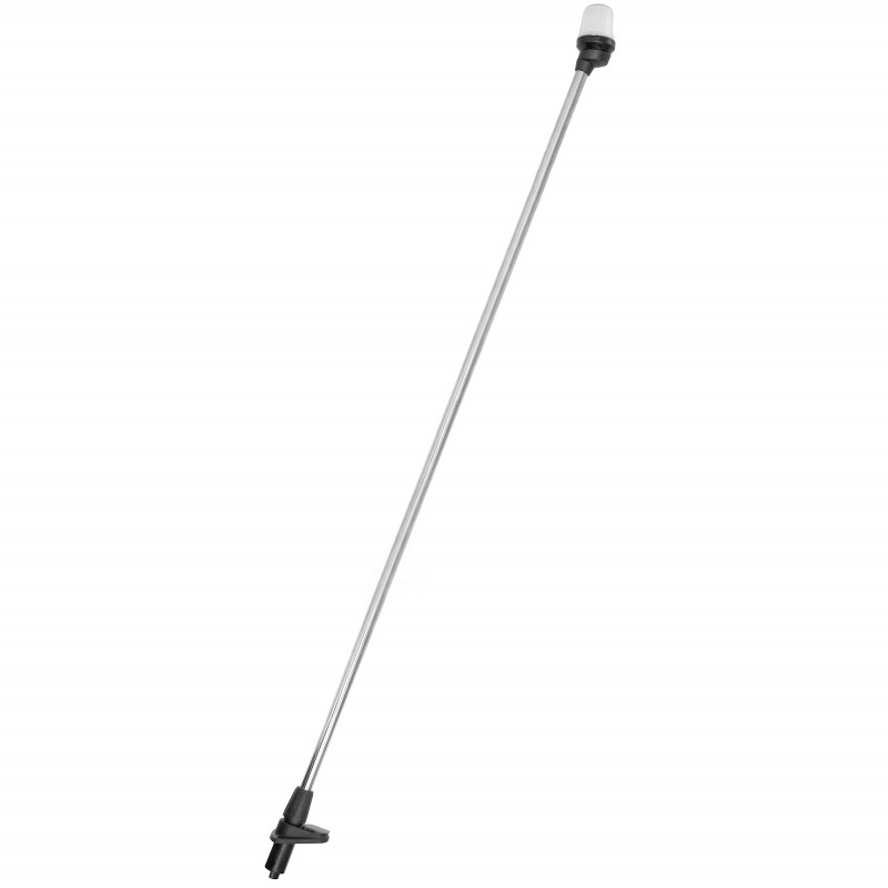 Lampa nawigacyjna na maszcie 130 CM biała 360 kotwiczne - 12V obudowa czarna z gniazdem — zdjęcie 2