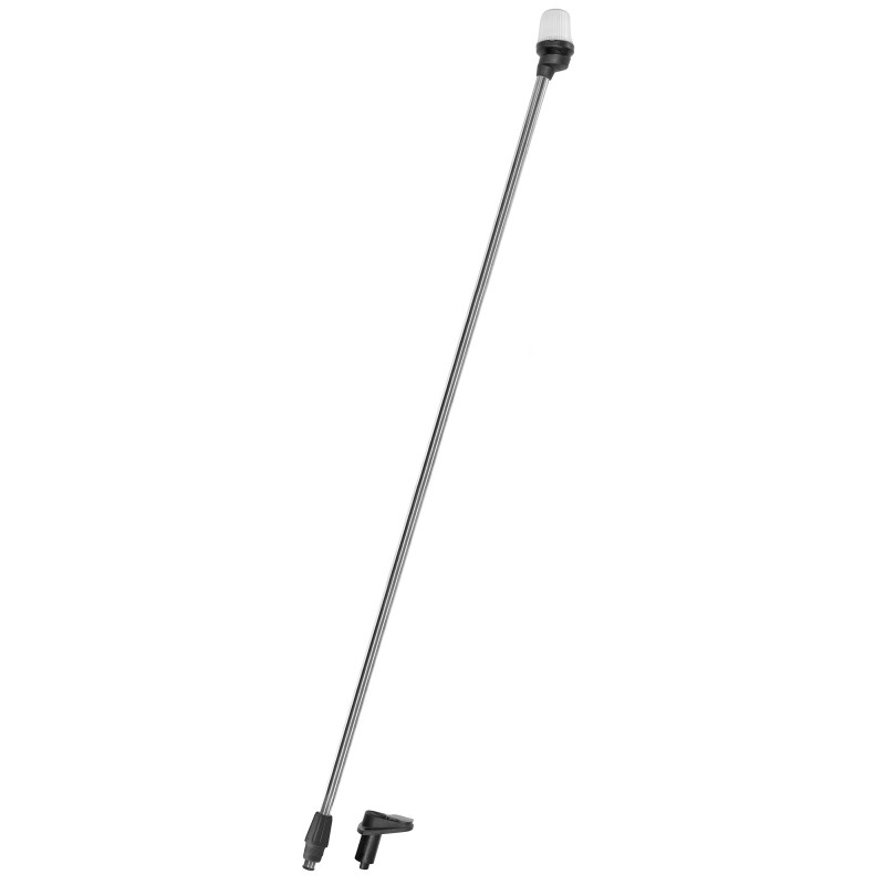 Lampa nawigacyjna na maszcie 130 CM biała 360 kotwiczne - 12V obudowa czarna z gniazdem — zdjęcie 3