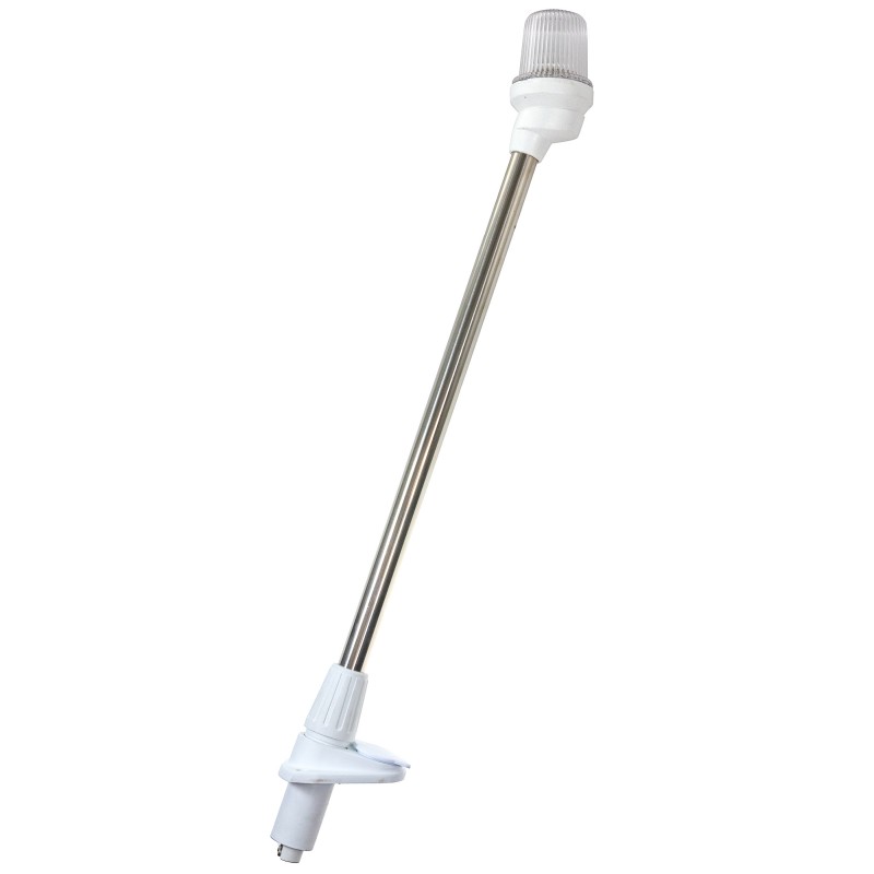 Lampa nawigacyjna na maszcie 54 CM biała 360 kotwiczne - 12V obudowa biała z gniazdem — zdjęcie 3