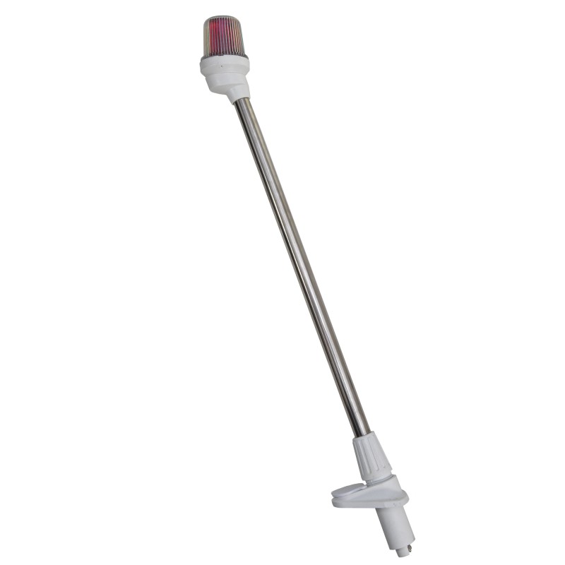 LAMPA NAWIGACYJNA NA MASZCIE 54 CM TRÓJSEKTOROWA - 12V OBUDOWA BIAŁA Z GNIAZDEM