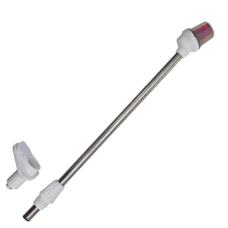 Lampa nawigacyjna na maszcie 54 CM trójsektorowa - 12V obudowa biała z gniazdem — zdjęcie 2