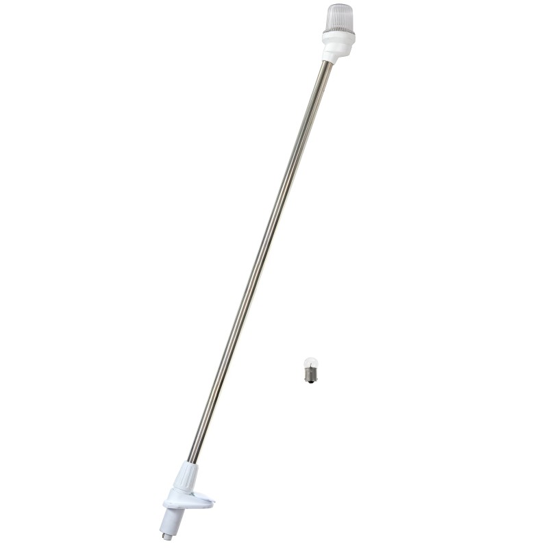 LAMPA NAWIGACYJNA NA MASZCIE 105 CM BIAŁA 360 KOTWICZNE - 12V OBUDOWA BIAŁA Z GNIAZDEM