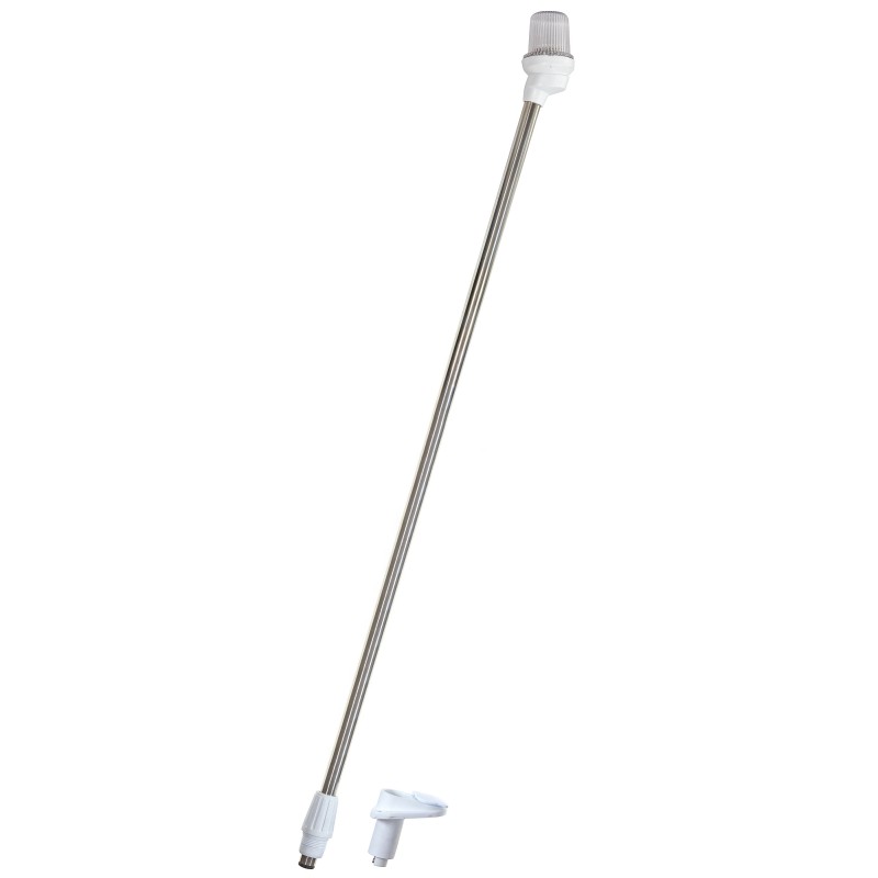 Lampa nawigacyjna na maszcie 105 CM biała 360 kotwiczne - 12V obudowa biała z gniazdem — zdjęcie 3