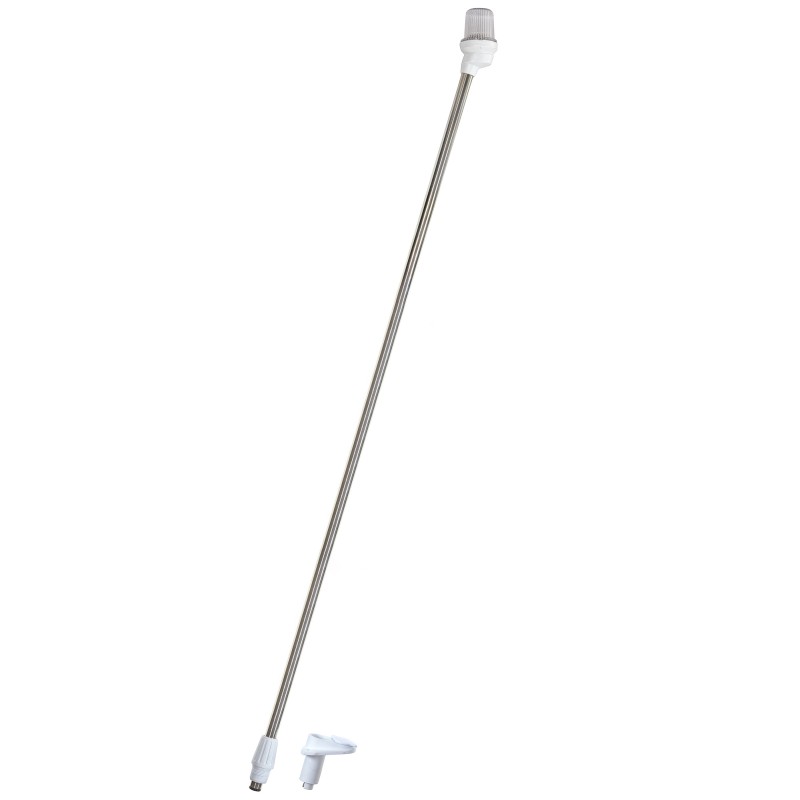 Lampa nawigacyjna na maszcie 130 CM biała 360 kotwiczne - 12V obudowa biała z gniazdem — zdjęcie 2