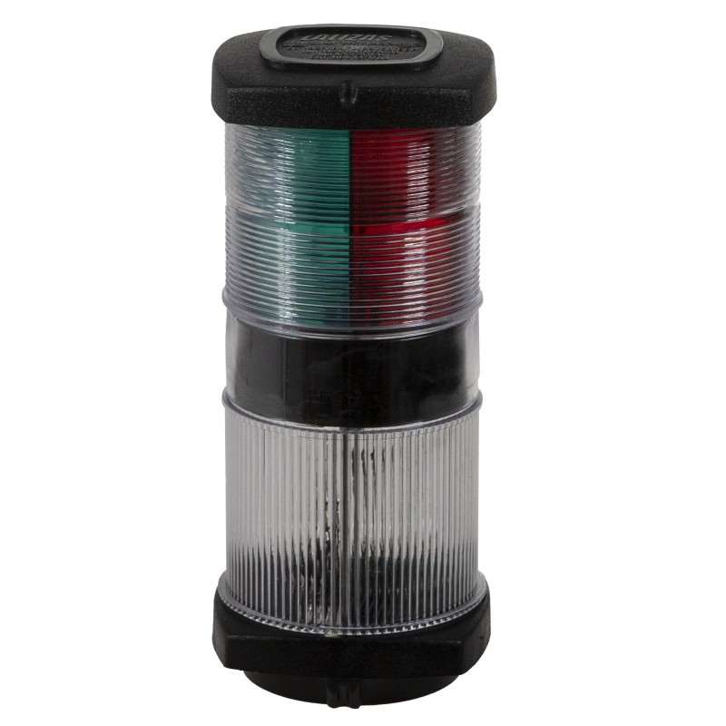 Lampa nawigacyjna zespolona trójsektorowa / biała 360 kotwiczna - 12V obudowa czarna