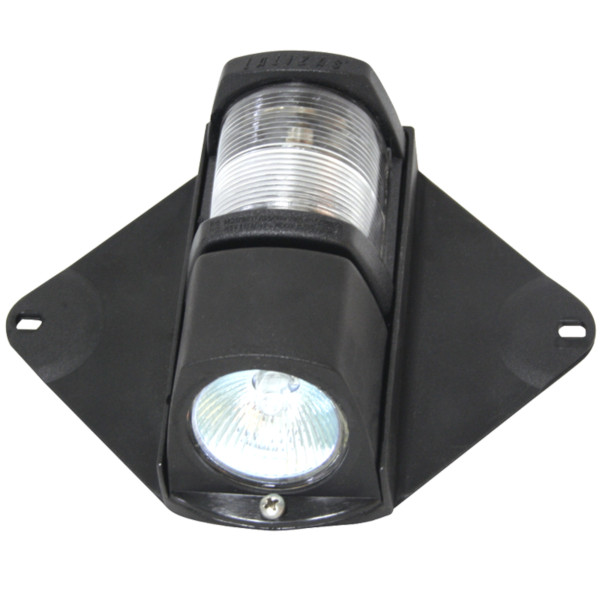 LAMPA NAWIGACYJNA ZESPOLONA MASZTOWA SILNIKOWA Z OŚWIETLENIEM POKŁADU - 12V OBUDOWA CZARNA (F)