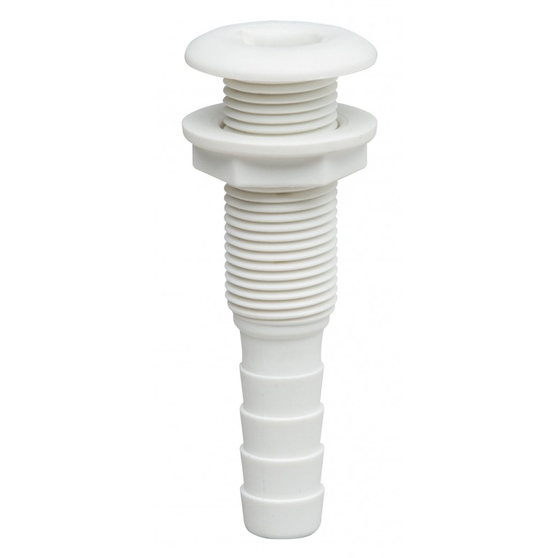 PRZEJŚCIE BURTOWE L94MM, TWORZYWO, BIAŁE, GWINT 1/2" KRÓCIEC 15MM