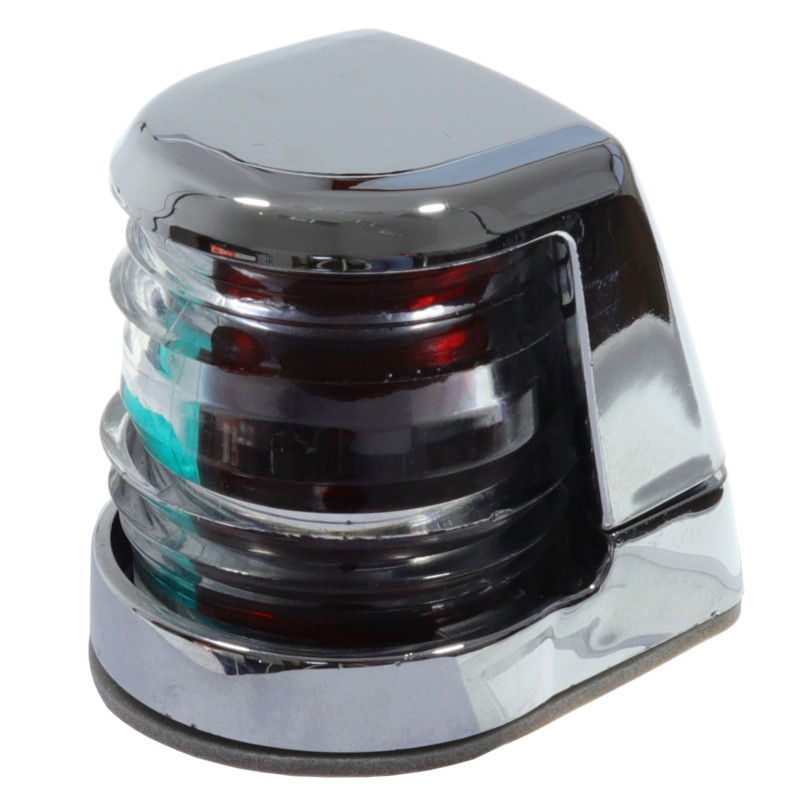 LAMPA NAWIGACYJNA DZIOBOWA DWUSEKTOROWA DO 12m - 12V FAROS OBUDOWA CHROMOWANA (X) — zdjęcie 2