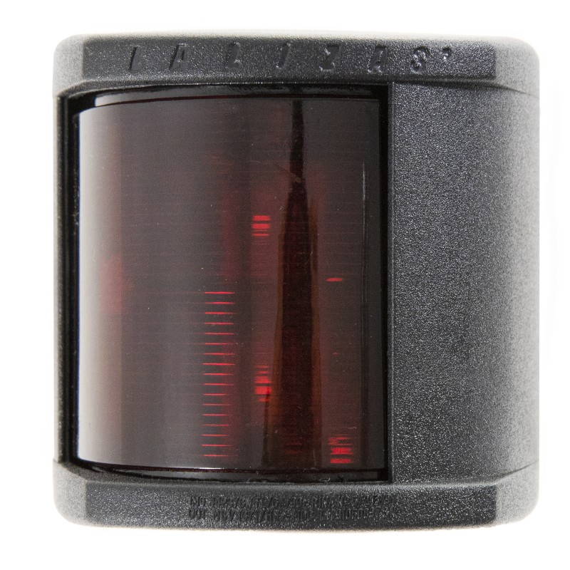 LAMPA NAWIGACYJNA BURTOWA CZERWONA DO 20m - 12V OBUDOWA CZARNA