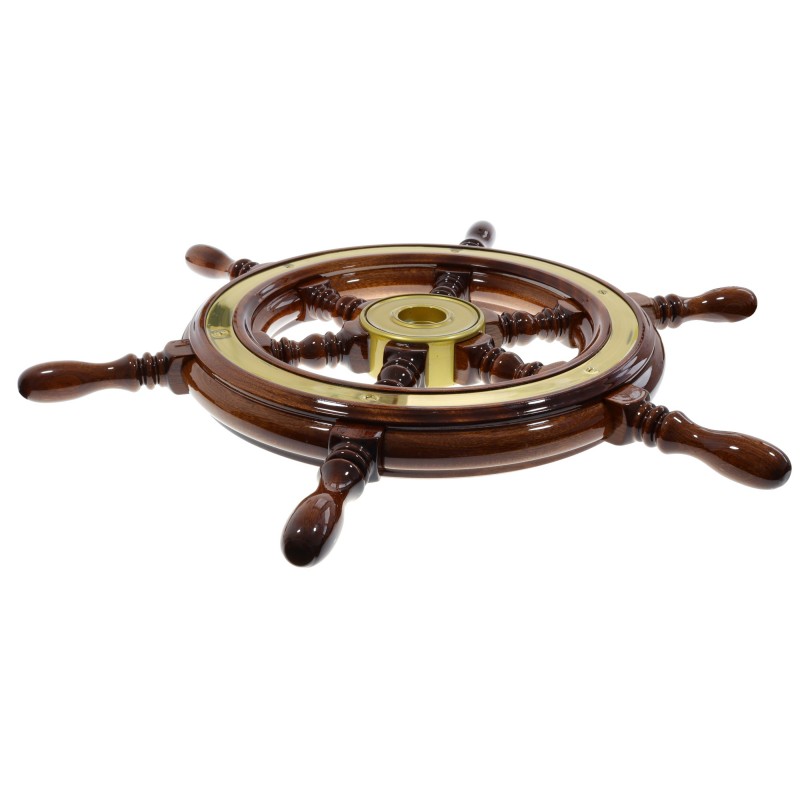Koło sterowe 6-SPOKE mahoń brass 60CM — zdjęcie 4