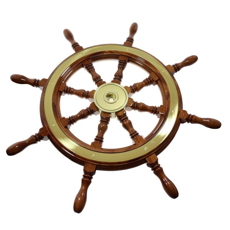 Koło sterowe 8-SPOKE mahoń brass 70CM — zdjęcie 2
