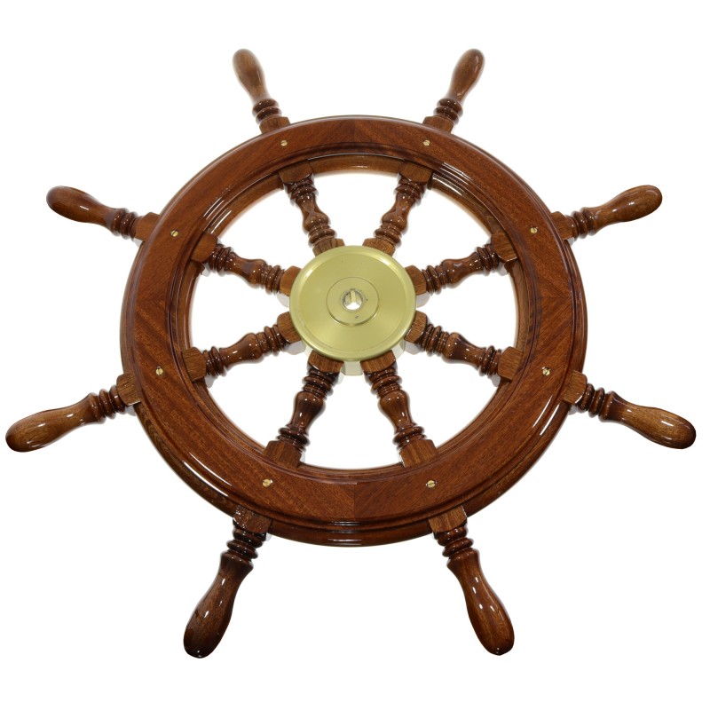 Koło sterowe 8-SPOKE mahoń brass 70CM — zdjęcie 3