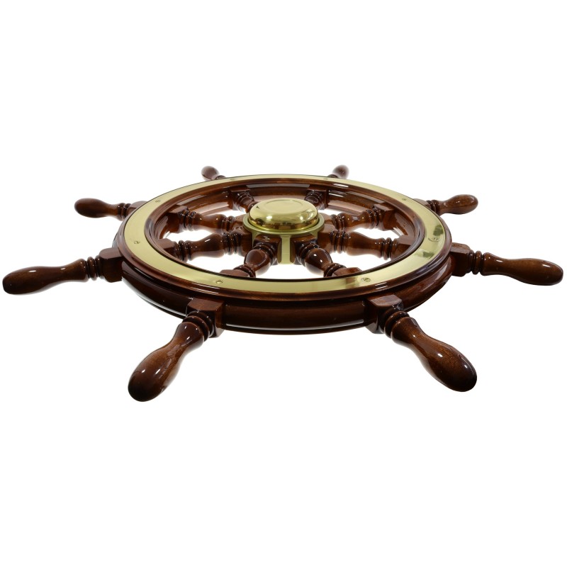 Koło sterowe 8-SPOKE mahoń brass 70CM — zdjęcie 4