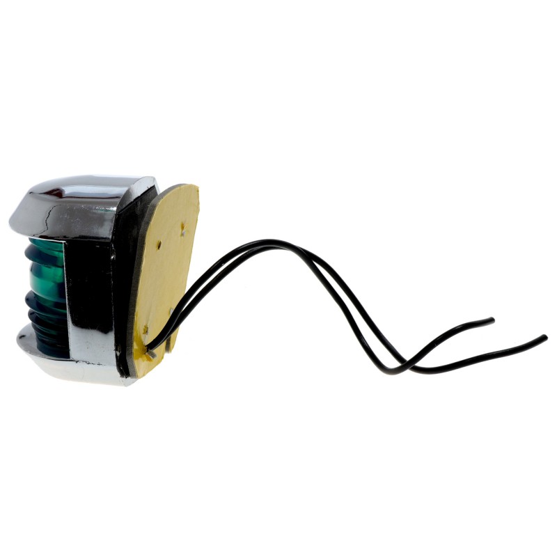 LAMPA NAWIGACYJNA BURTOWA ZIELONA DO 12m - 12V JUNIOR OBUDOWA CHROMOWANA (X) — zdjęcie 2